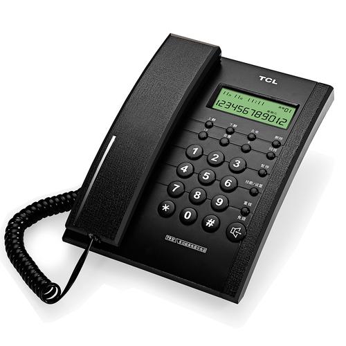 tcl88录音电话数字自动手动录音电话机大屏背光固话座机内置sd卡黑色